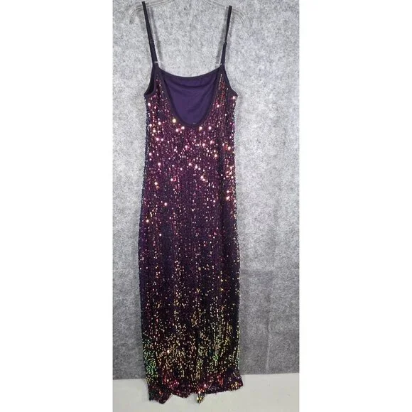 Wild Fable Women's Dress Sequin Sleeveless Maxi Lined Dress Purple Size S Party - Picture 4 of 8